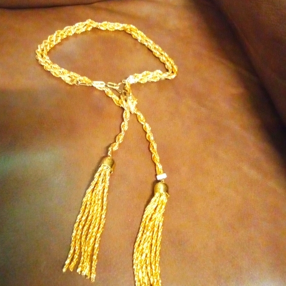 🌹Long adjustable vintage rope chain necklace with tassels - Picture 2 of 4
